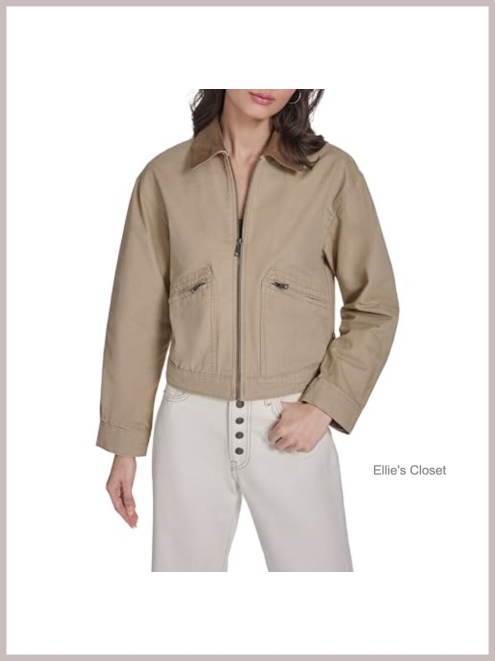 Levi's Cotton Utility Jacket - Full Zip, Corduroy Collar, Pockets